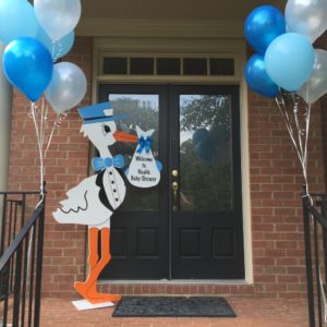 Blue Baby Shower Stork - Fox Cities Storks and More - Stork Sign Rental, Fox Cities, Greater Appleton Area, WI