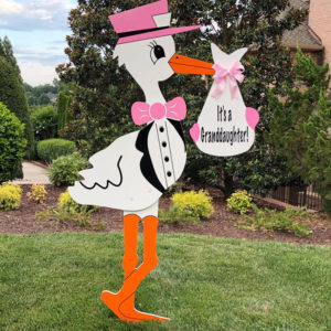 Pink Grandparent Sign - Fox Cities Storks and More - Stork Sign Rental, Phoenix , AZ