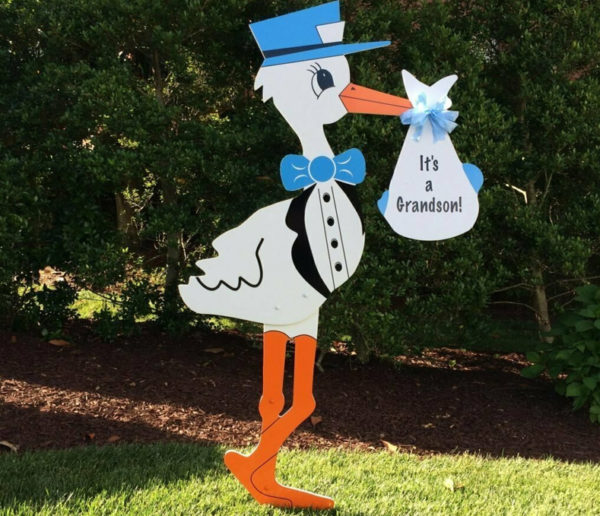 Blue Grandparent Sign - Fox Cities Storks and More - Stork Sign Rental, Phoenix , AZ