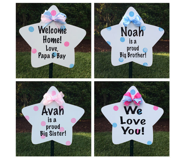 Message/ Sibling Stars - Fox Cities Storks and More - Stork Sign Rental, Fox Cities, Greater Appleton Area, WI