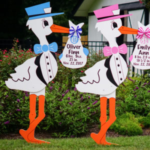 Twin Pink /Blue Sign - Fox Cities Storks and More - Stork Sign Rental, Phoenix , AZ