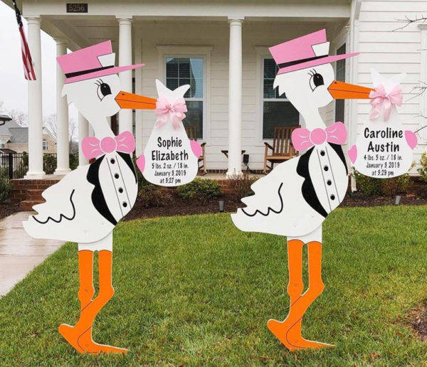 Twin Pink/Girl Sign - Fox Cities Storks and More - Stork Sign Rental, Phoenix , AZ
